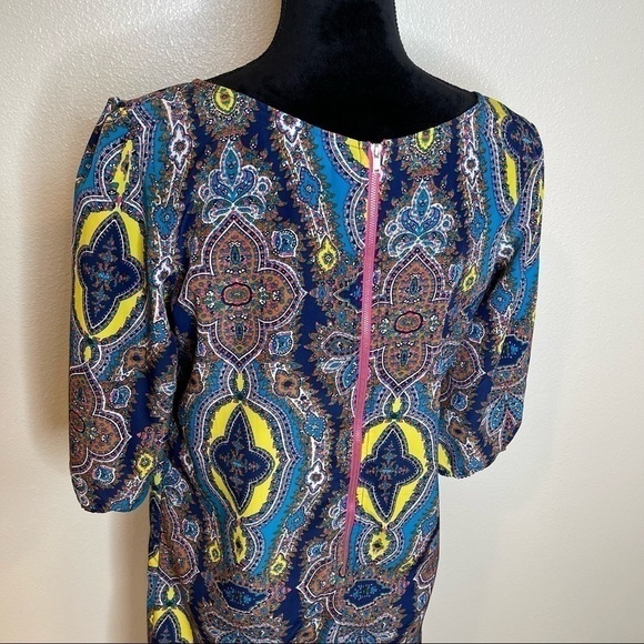 ASOS Lashes of London Colorful Boho 1/2 Sleeve Dress Large - Picture 2 of 6